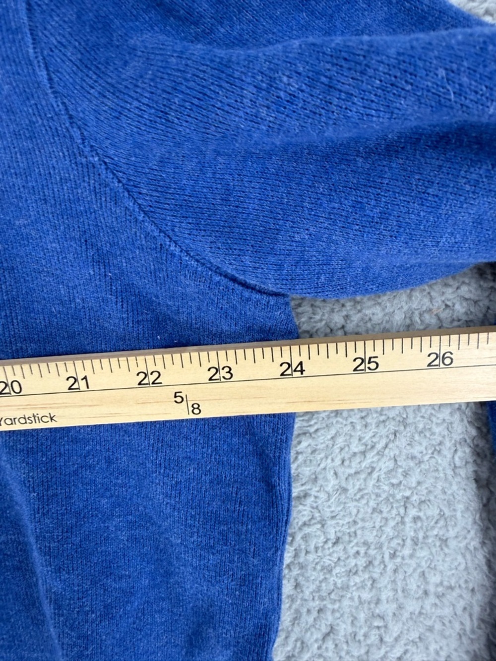 Polo by Ralph Lauren Blue Half-Zip Sweater with Yellow Logo - Picture 6 of 7
